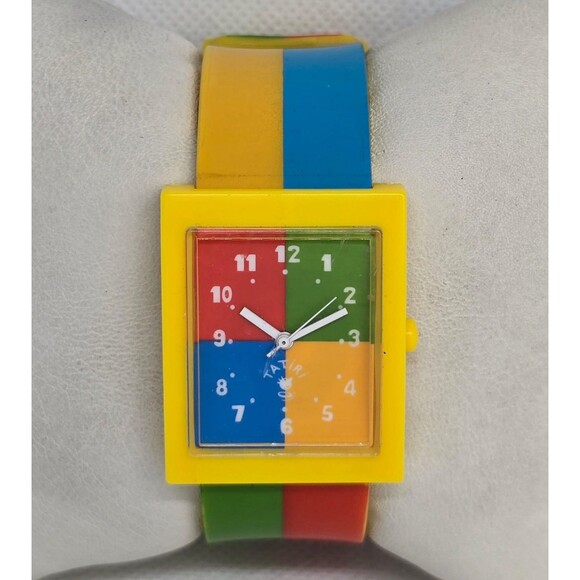 Tatiri Accessories - Women's Tatiri Striped Four Quadrants Dial Yellow Green Red Blue Band Watch 05